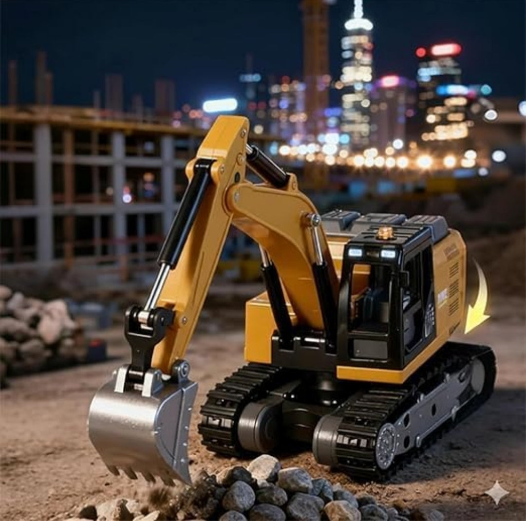 Mini RC Construction Vehicle | 1:64 Scale Die-Cast Metal Body | Remote Control Engineering Toy Vehicle for Kids