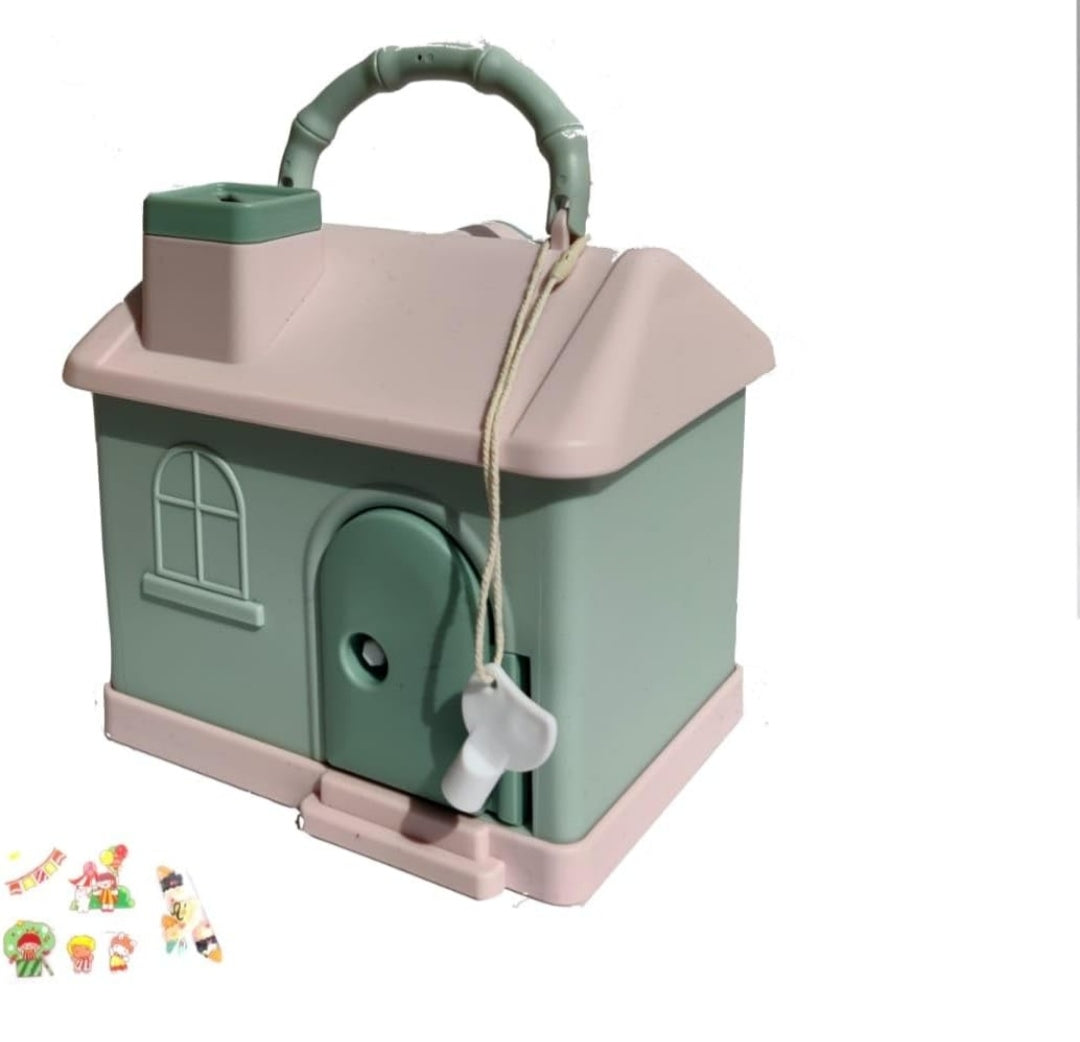 Mompa House Shape Money Piggy Bank for Kids,
