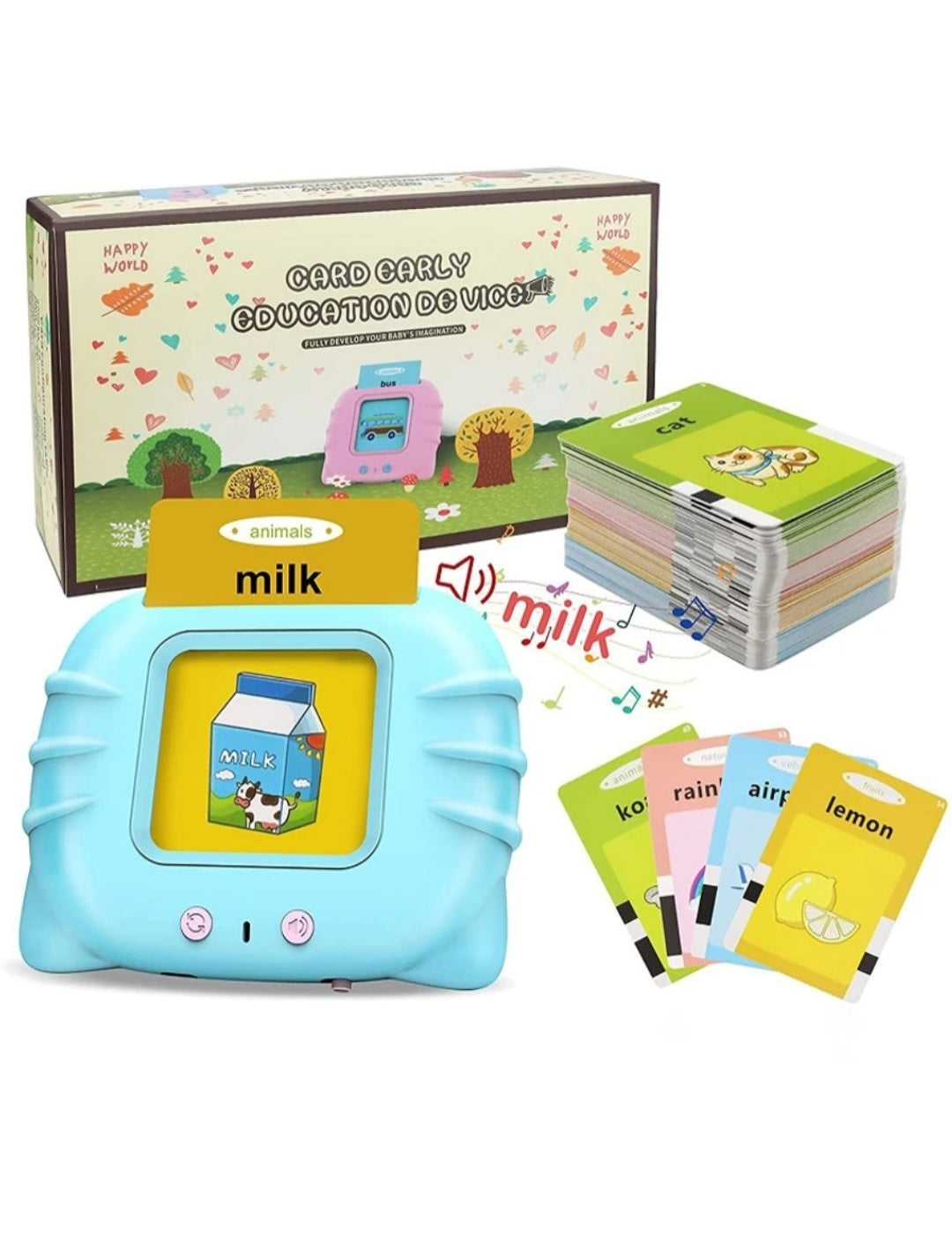 Educational Learning Talking Flash Cards for 2 Year Old Kids Boys Girls Baby Montessori Toys