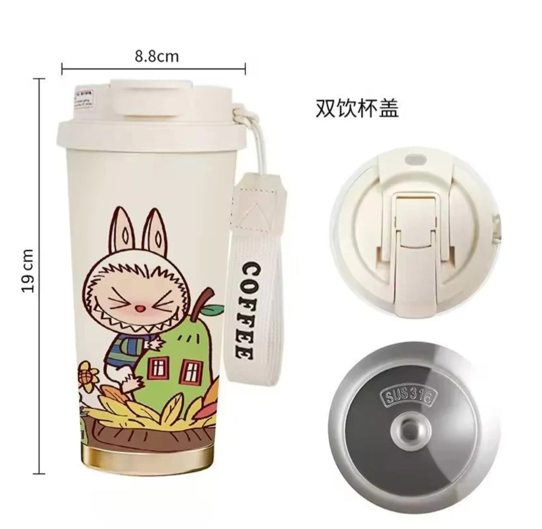 Labubu print tumbler for kids stainless steel