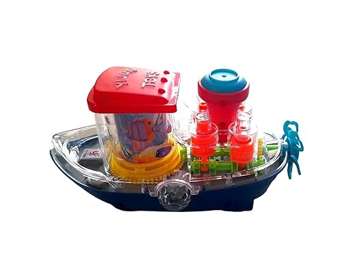 Educational Gear Land Ship Mechanical Play Toy with Moving Gears, Rotating Wheels, Interactive Design for Kids