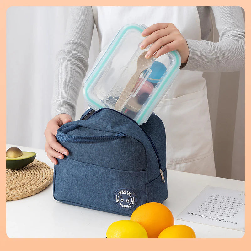Portable Insulated Lunch Bag (Jute fabric)
