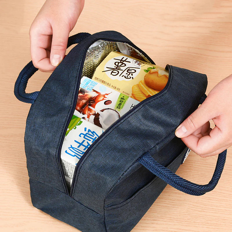 Portable Insulated Lunch Bag (Jute fabric)