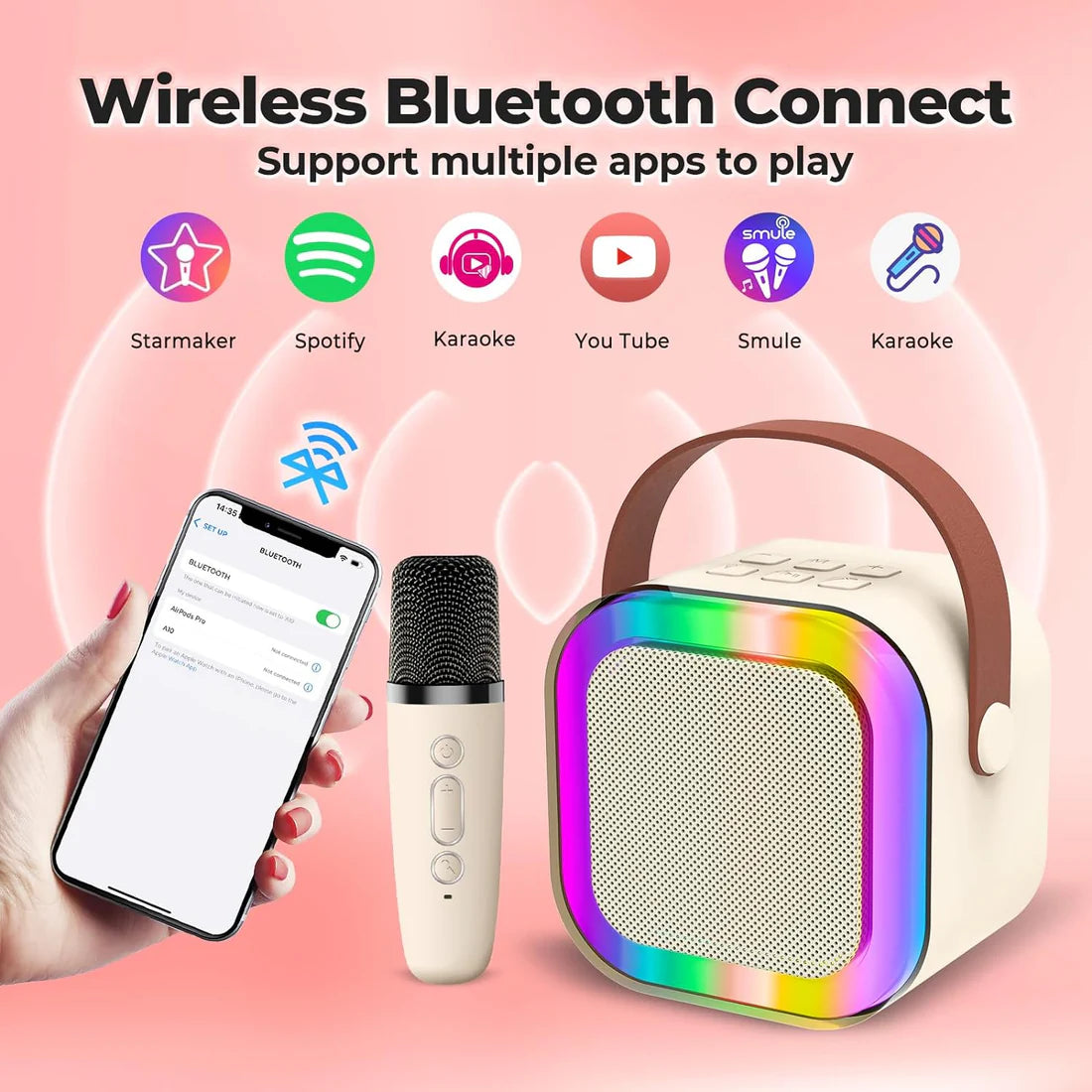 Mini Karaoke Speaker & Mic, helpful to improve Kids stage daring