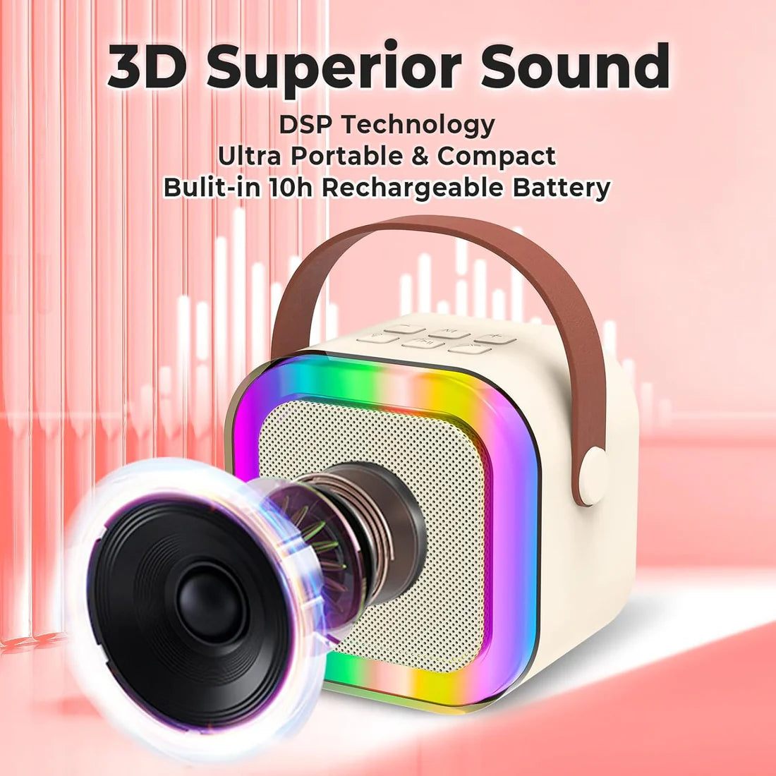 Mini Karaoke Speaker & Mic, helpful to improve Kids stage daring