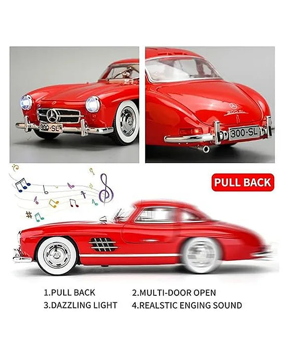 1;32 Mercedes Benz 300 Sl Model Car , Street Edition Classic Car , Diecast Toy , Vehicle Collection ,kids Gift - Pack of 1