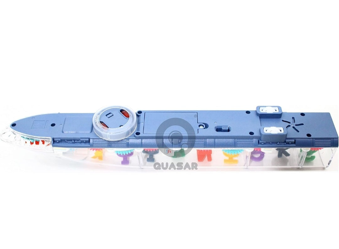 Transparent mechanical gear train toy