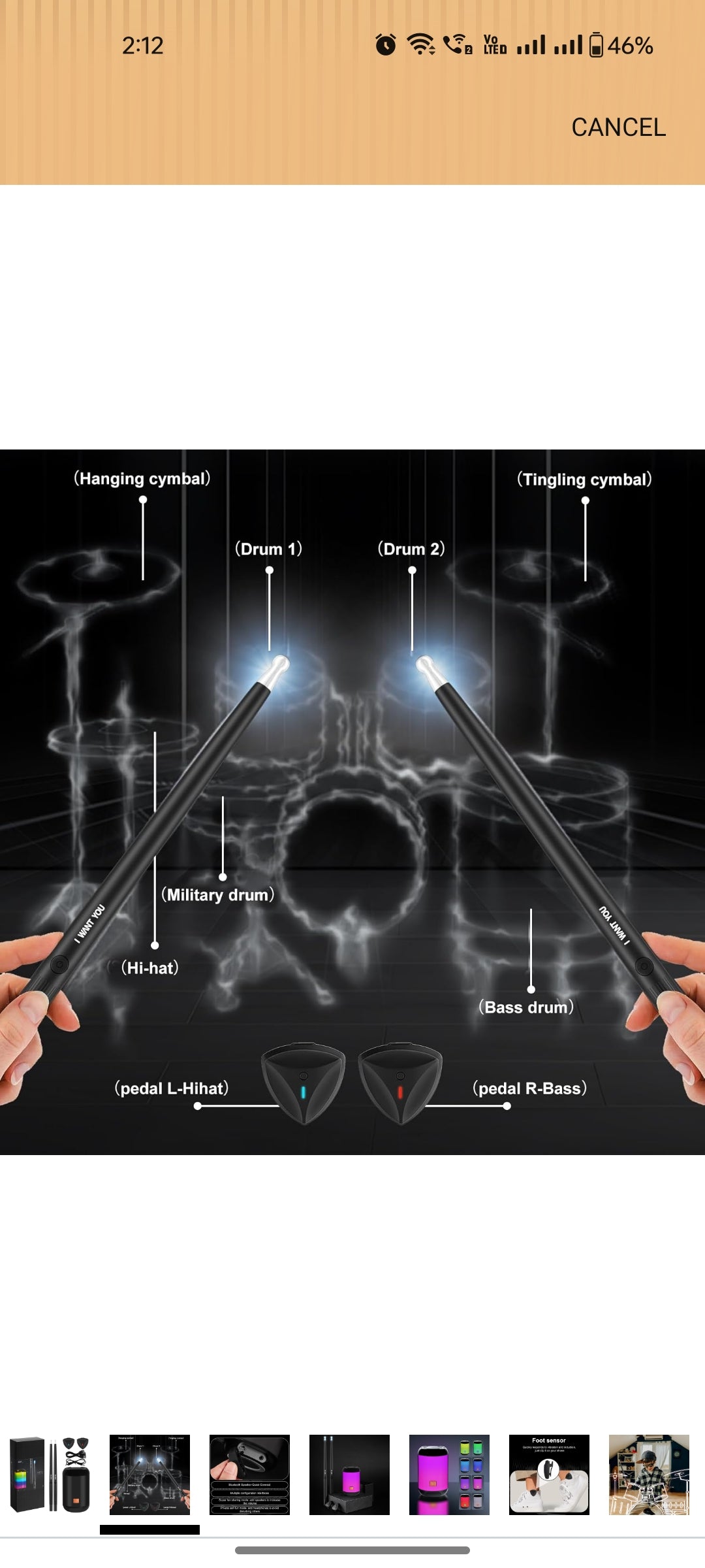 Virtual Air drum set