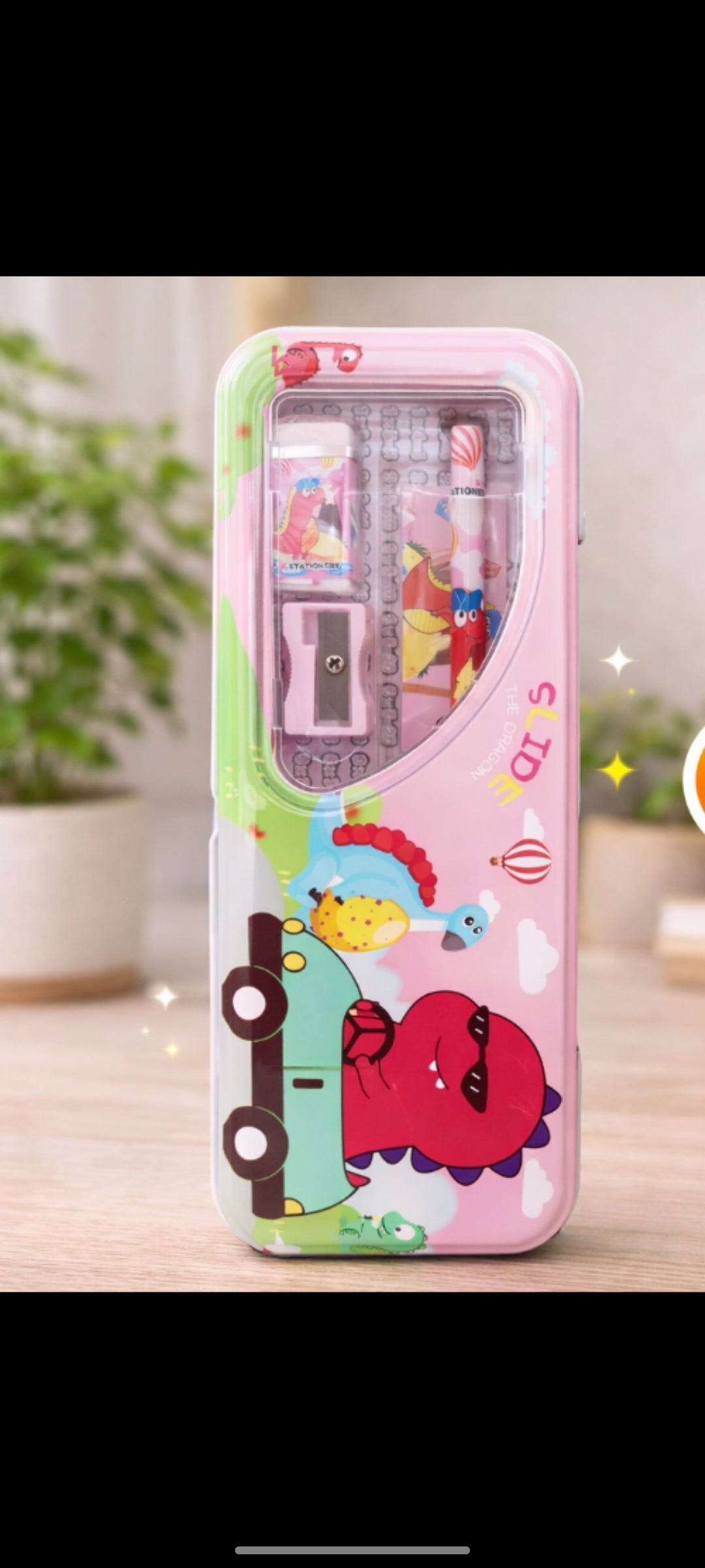 Pencil box with cartoon image