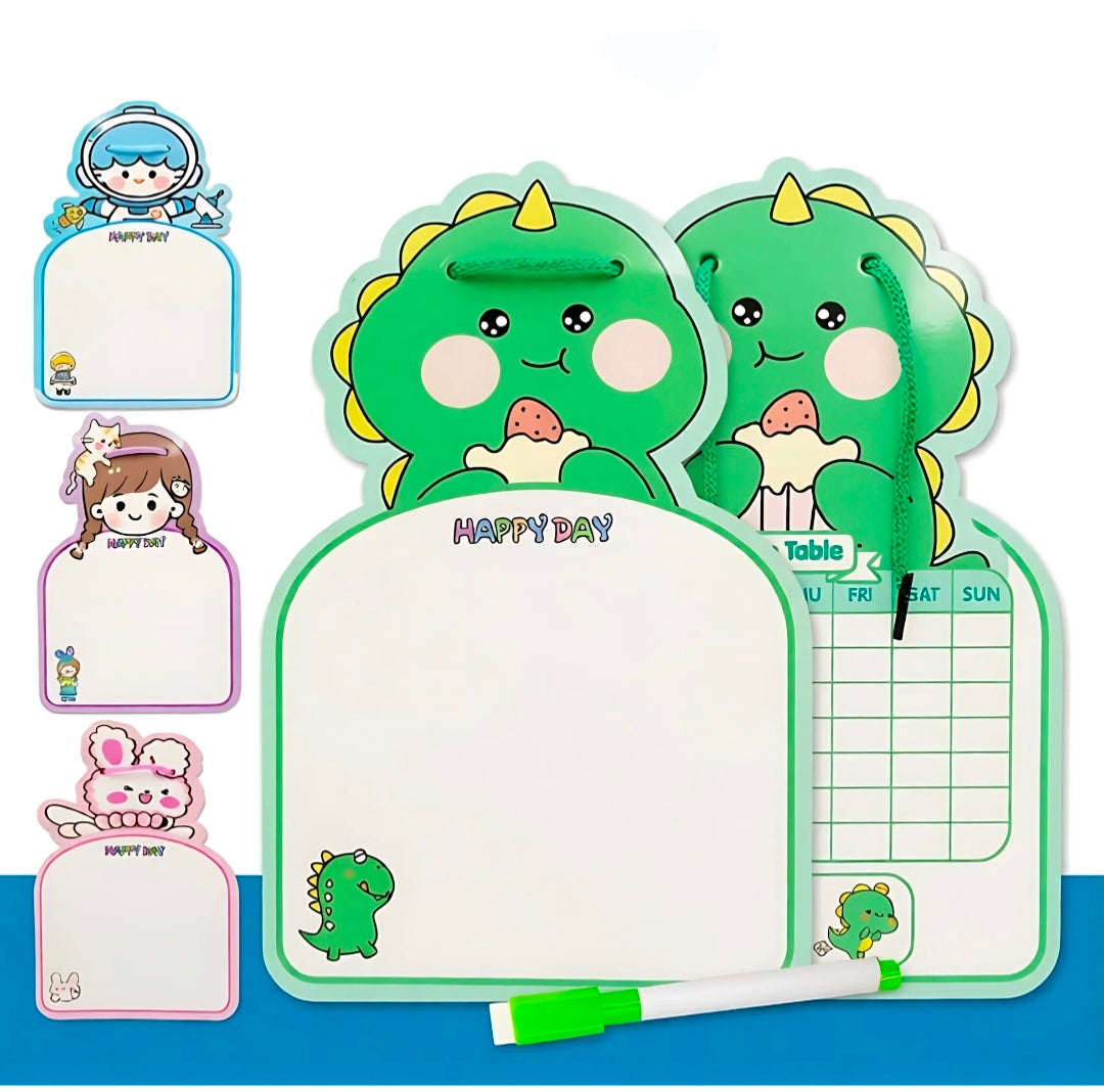 Whiteboard with time table