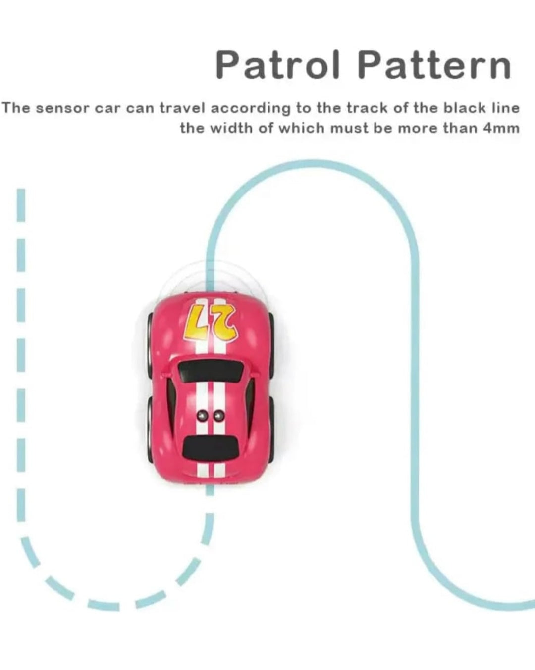 Remote Control Mini Car with Smart Music & LED Lighting, Line Sensing Infrared Following CAr, Educational Racing Toy Gift