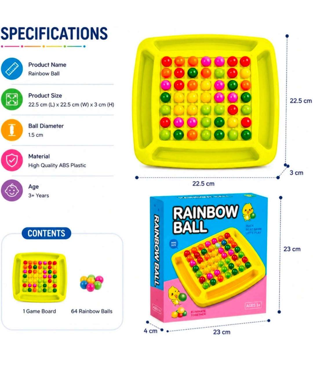 Rainbow ball memory game