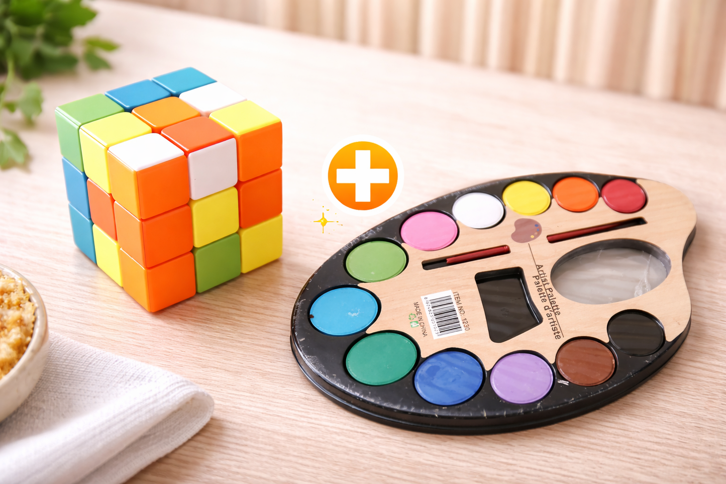Rubik's cube + 12 colour palette combo