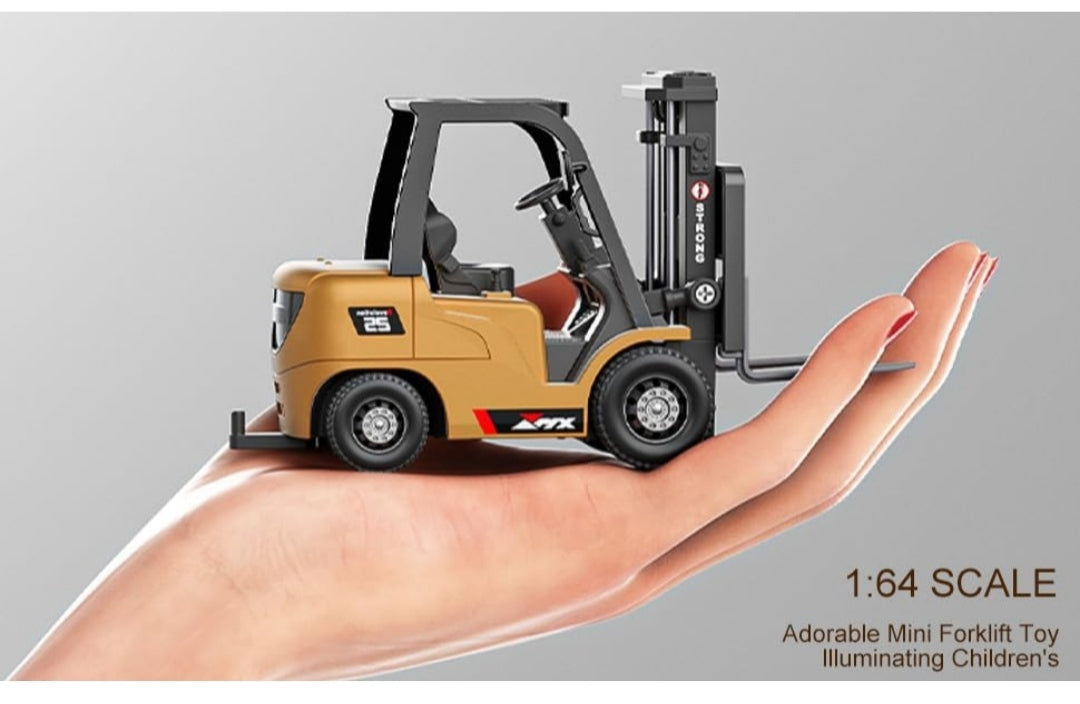Mini RC Forklift Toy for Kids | 1:64 Scale Remote Control Forklift with Lifting Forks |