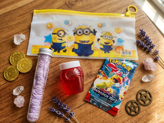Combo of slime + paper soap + pokemon card + pouch
