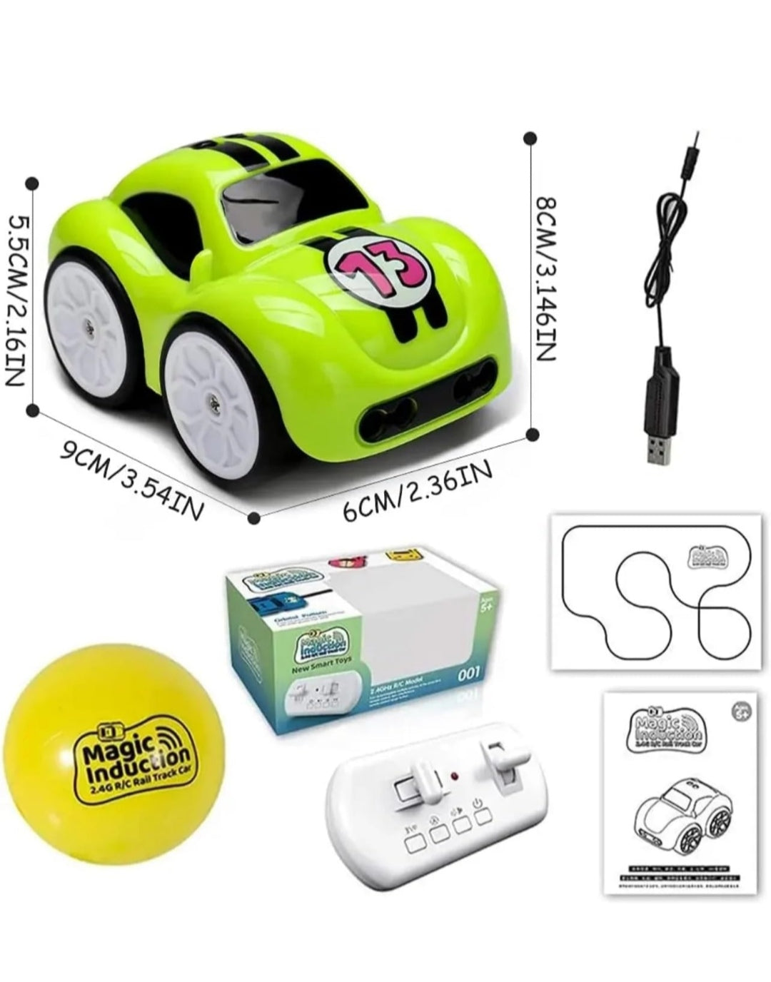 Remote Control Mini Car with Smart Music & LED Lighting, Line Sensing Infrared Following CAr, Educational Racing Toy Gift