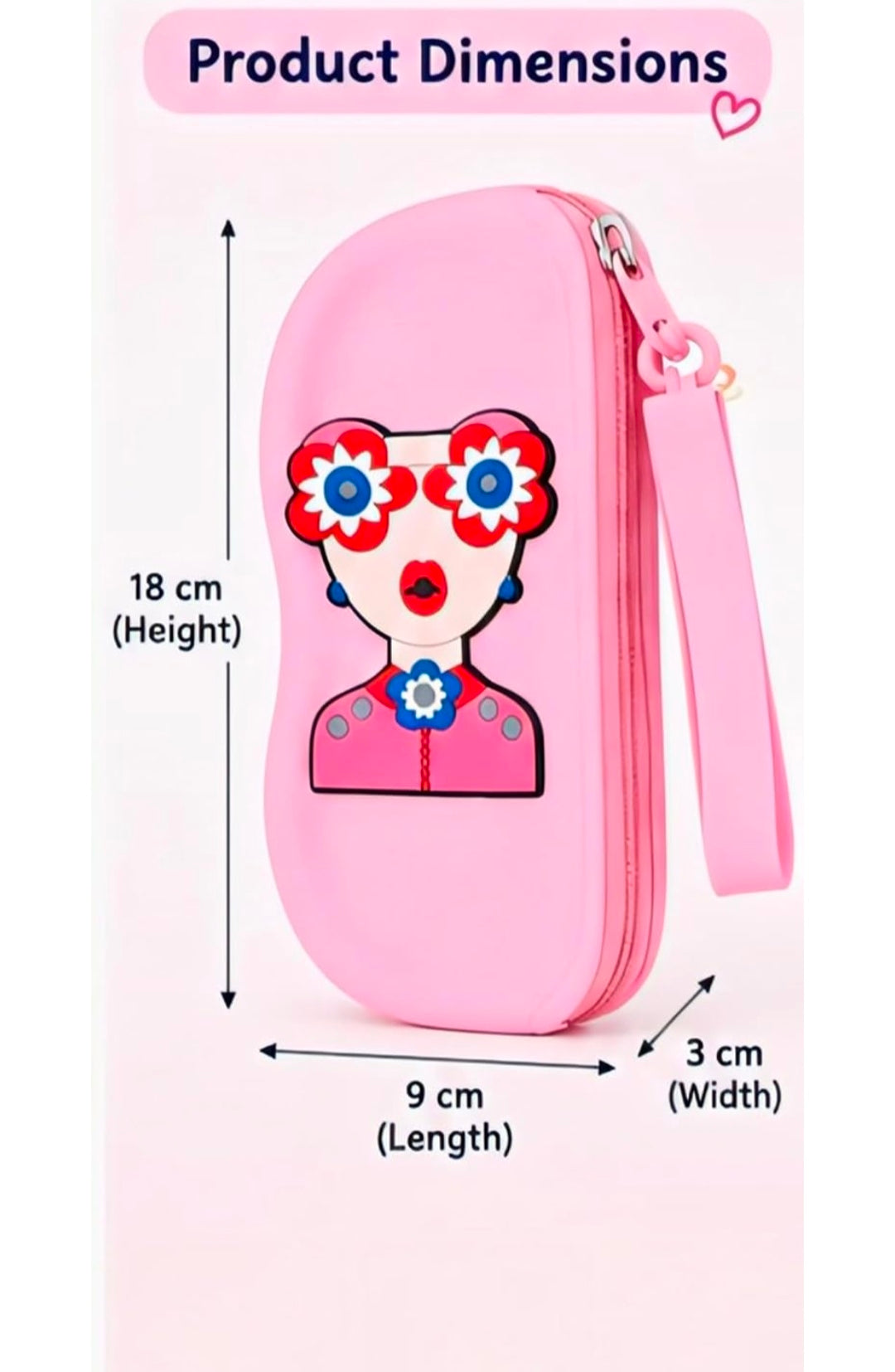 Cute Cartoon Eyeglass Pouch - Silicone Sunglasses Case Wrist Strap