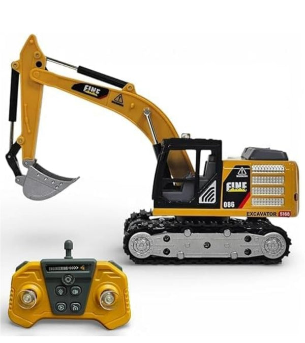 Mini RC Construction Vehicle | 1:64 Scale Die-Cast Metal Body | Remote Control Engineering Toy Vehicle for Kids