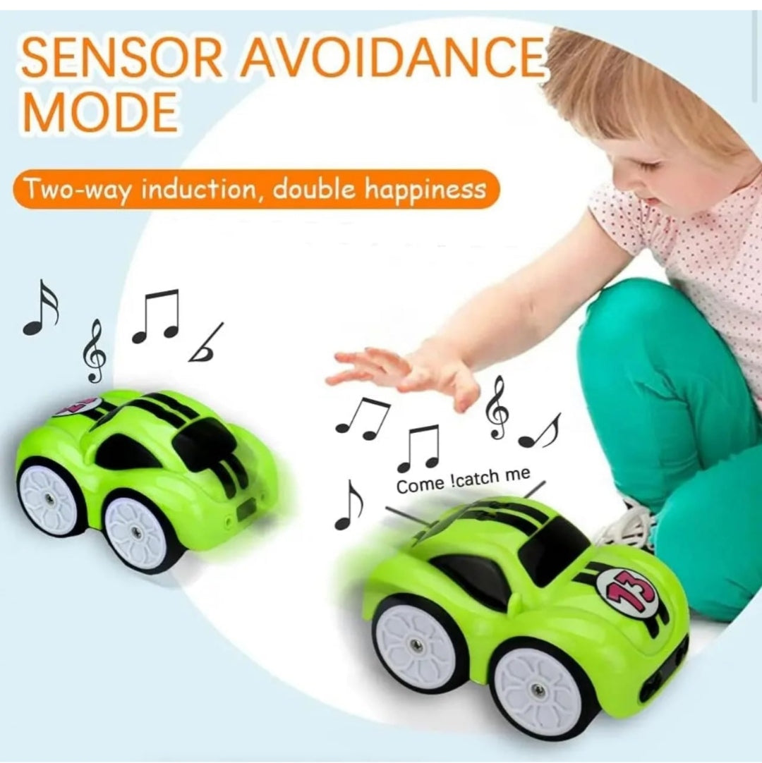 Remote Control Mini Car with Smart Music & LED Lighting, Line Sensing Infrared Following CAr, Educational Racing Toy Gift