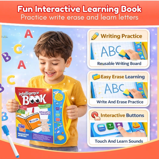 Electronic Educational Musical Phonetic Learning Interactive Children's ABC Letters, Words, Numbers, Shapes, Sound Colorful Talking Book