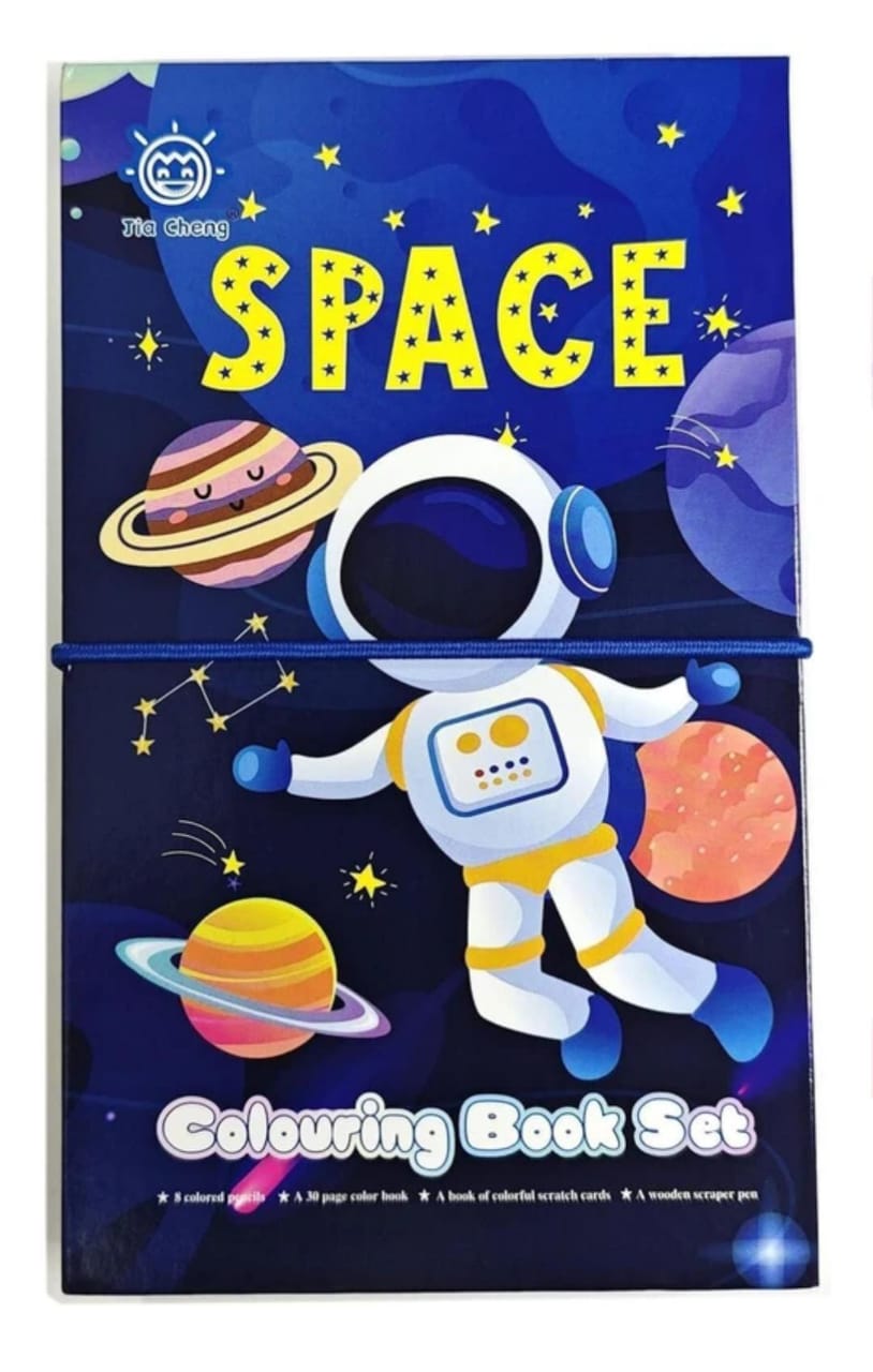 Diary with scratch book + colour book + 12 colour pencils