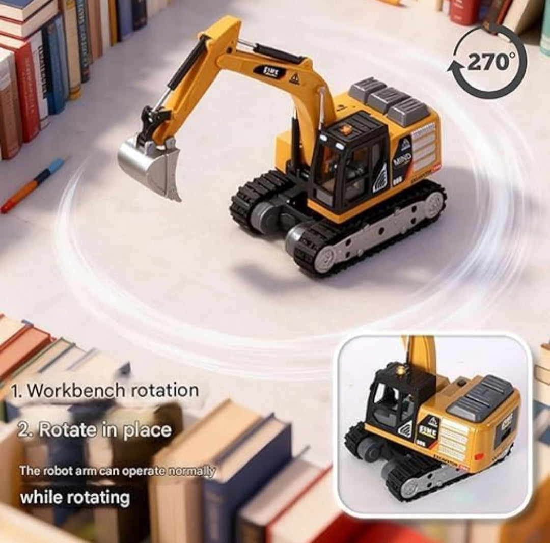 Mini RC Construction Vehicle | 1:64 Scale Die-Cast Metal Body | Remote Control Engineering Toy Vehicle for Kids