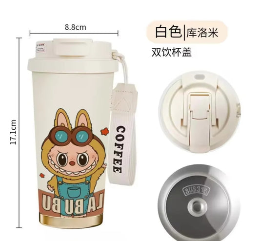 Labubu print tumbler for kids stainless steel
