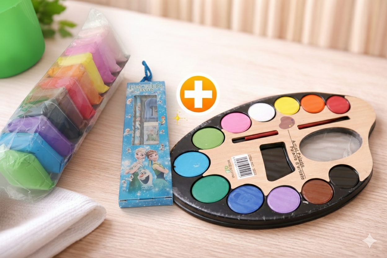Clay + 12 colour palette+ stationary kit
