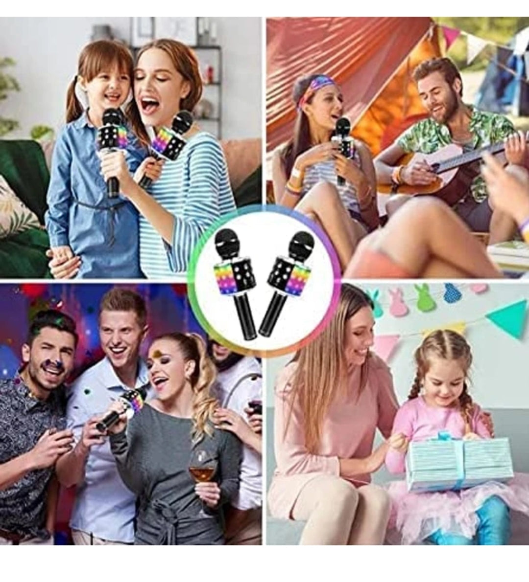 Rechargeable Karaoke Mic for Kids Wireless Bluetooth Mike for Singing, Practice Microphone for Kids, Music Singing