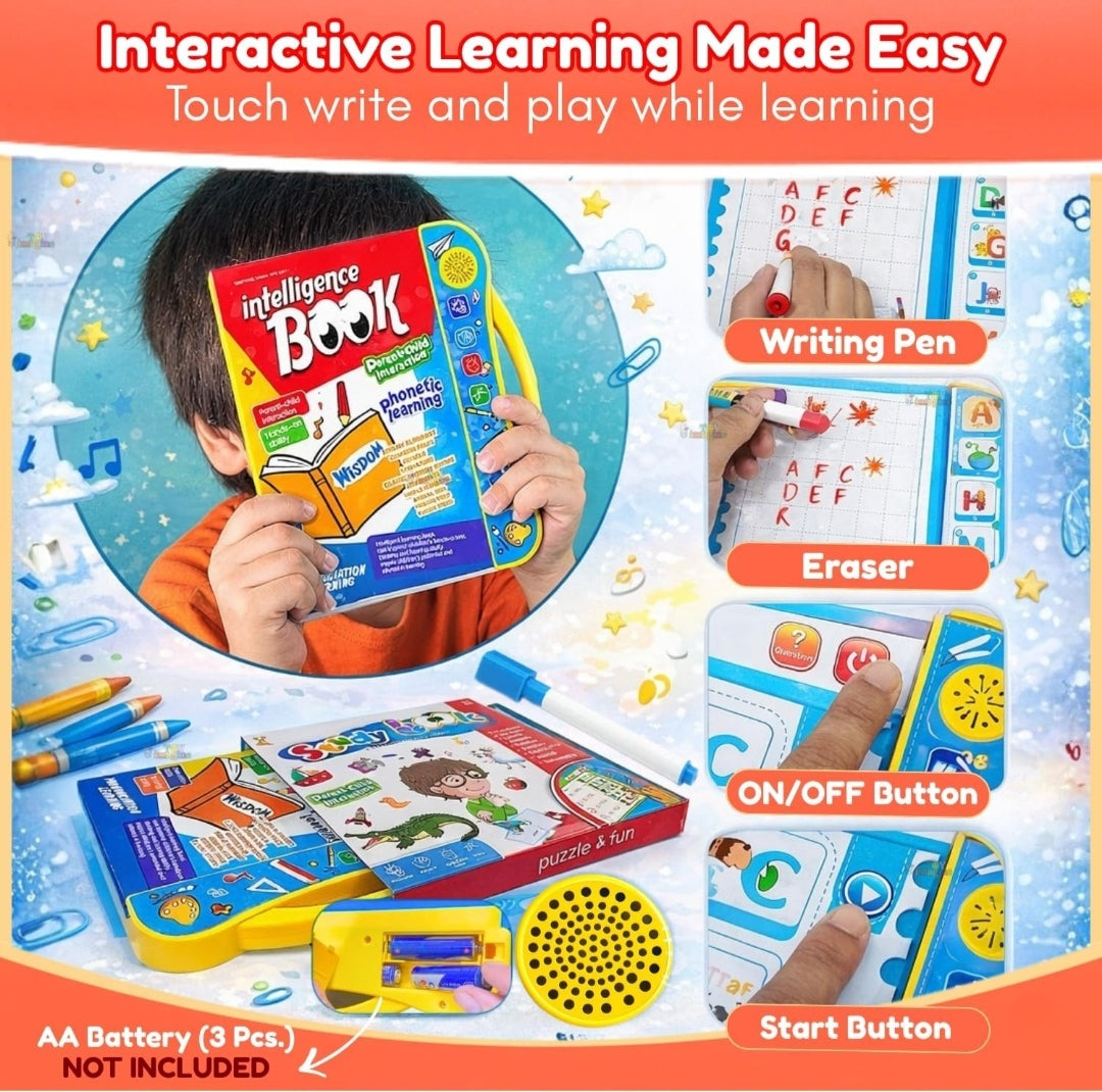 Electronic Educational Musical Phonetic Learning Interactive Children's ABC Letters, Words, Numbers, Shapes, Sound Colorful Talking Book
