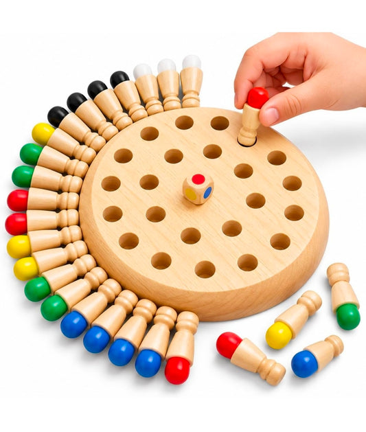 Memory chess game wooden
