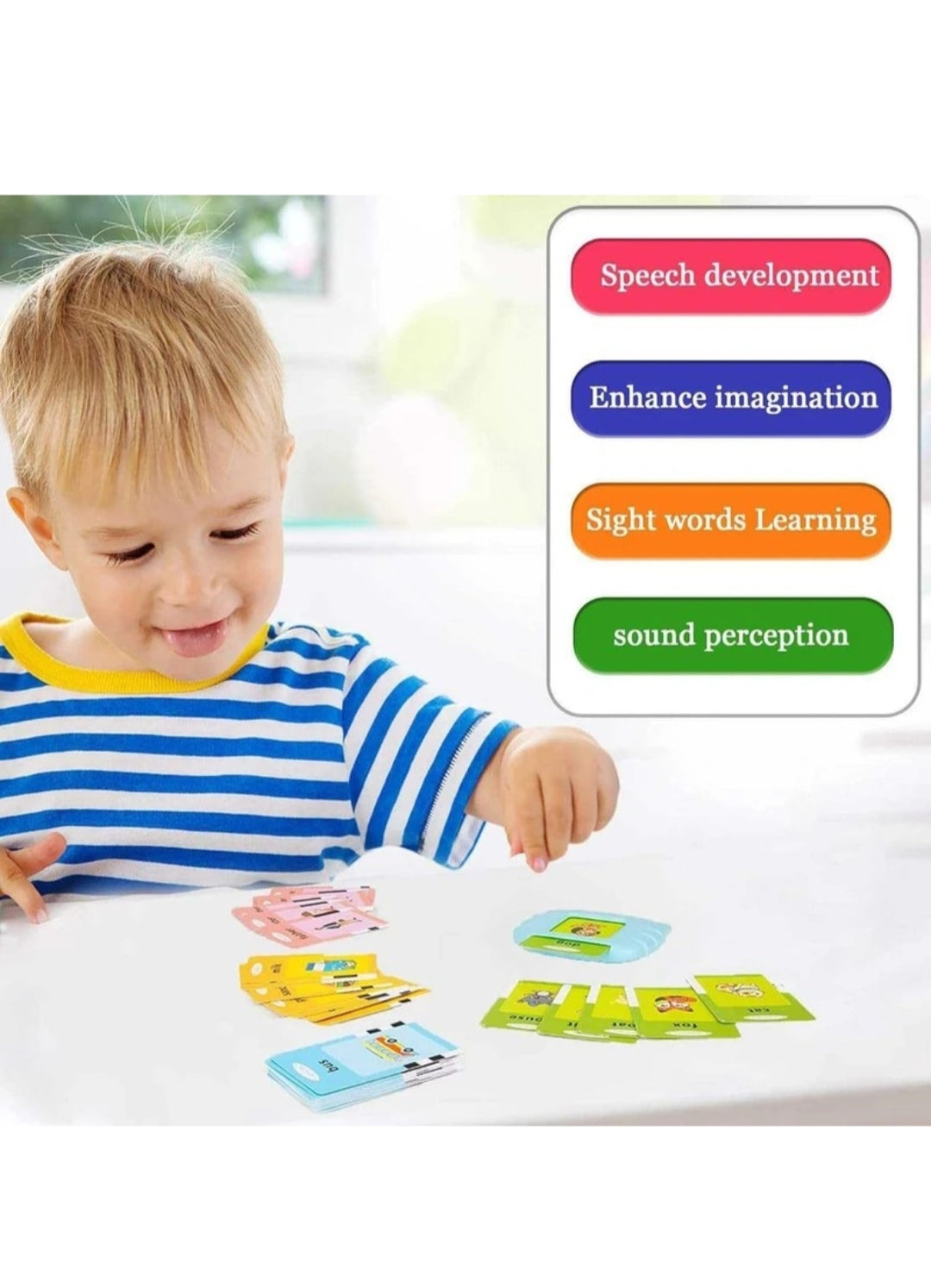 Educational Learning Talking Flash Cards for 2 Year Old Kids Boys Girls Baby Montessori Toys