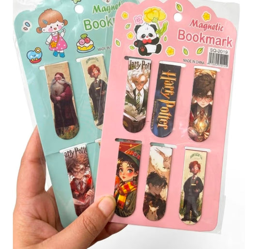 Magnetic bookmarks with character prints
