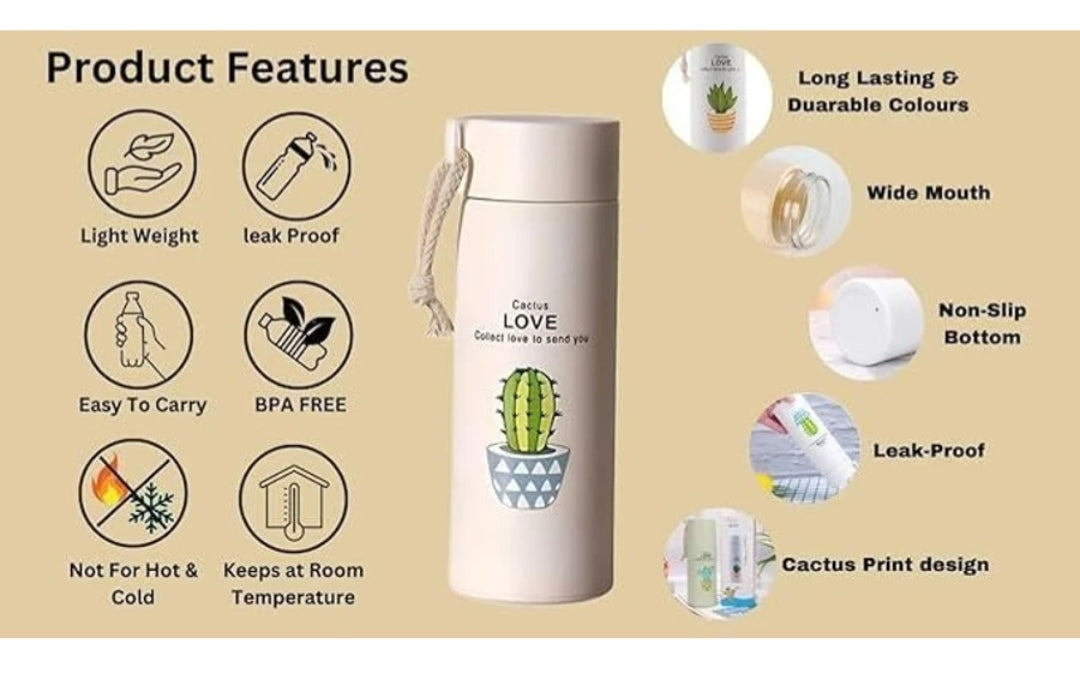 Eco friendly cactus print bottle