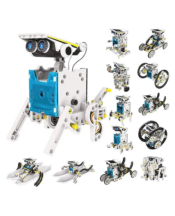 Educational Solar Robot Kit Toys Powered By The Solar DIY Robot Assembly Kit for Kids(13 in1)