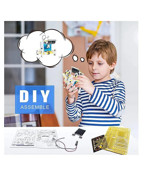 Educational Solar Robot Kit Toys Powered By The Solar DIY Robot Assembly Kit for Kids(13 in1)