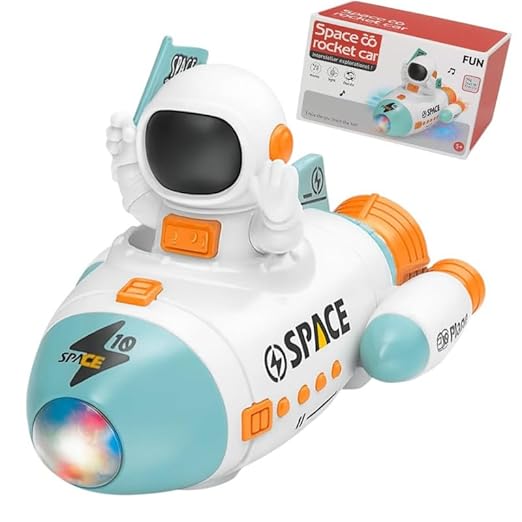 Space Rocket Car Robot with Colorful Lights, Music, All Direction Movement