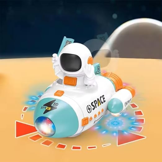 Space Rocket Car Robot with Colorful Lights, Music, All Direction Movement
