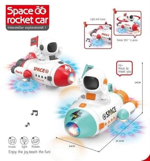 Space Rocket Car Robot with Colorful Lights, Music, All Direction Movement