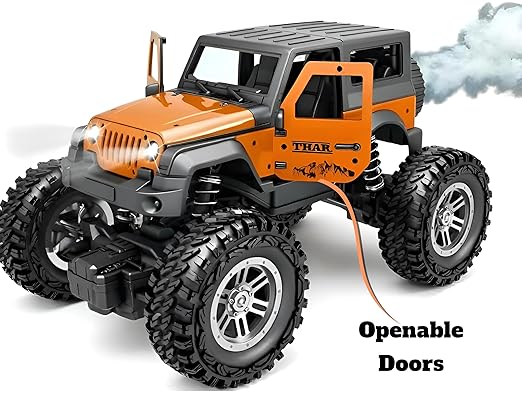 Remote Control Thar Rock Climbing Car for Kids | Rechargeable Off-Road Jeep Toy with Mist Spray