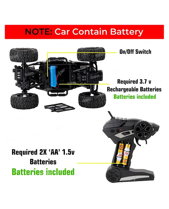 Remote Control Rock Crawler Water Mist Spray High Speed RC Car For Boys & Girls USB Rechargeable